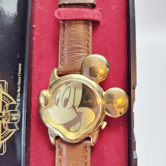 Vintage Mickey Mouse Lorus Watch New In Box Gold Tone main image 6